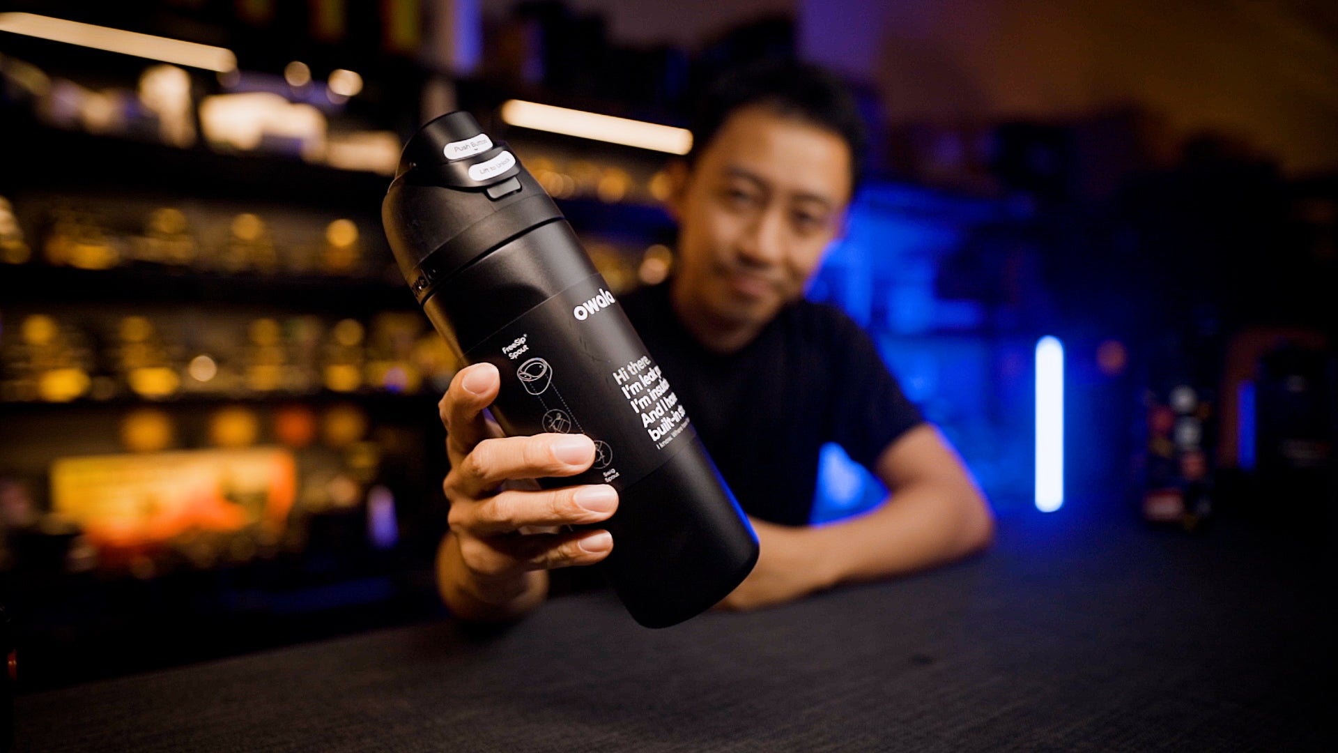 Owala FreeSip® Water Bottle (Stainless Steel) Black – Nitecore Singapore