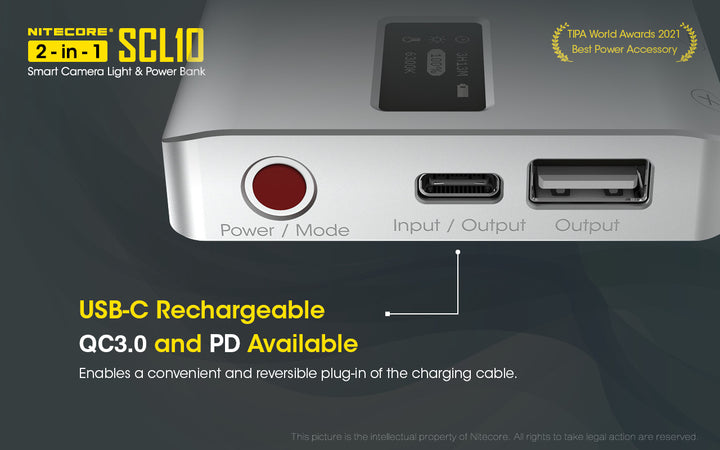 SCL10 - 2-in-1 Light & Power Bank (10,000mAh 18W)