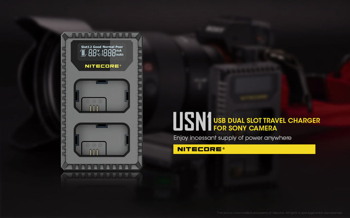 USN1 (Sony NP-FW50) Dual-Slot Battery Charger