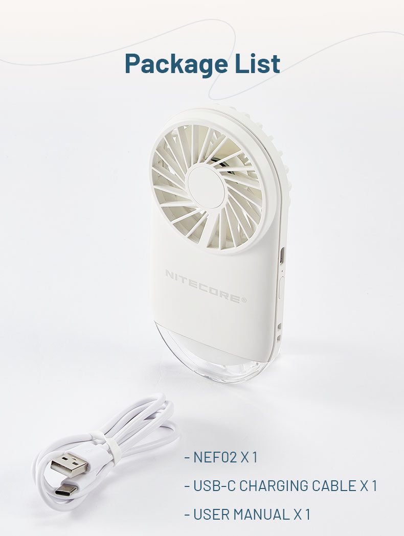 NEF02 - Personal LED Fan (1,200mAh)