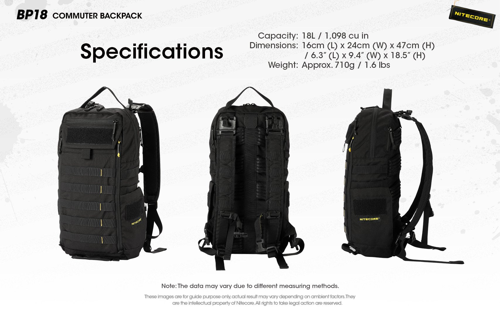 18l backpack clearance size